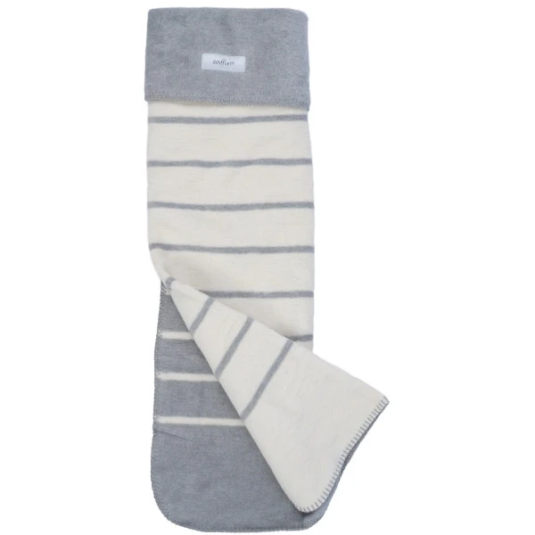 Zaffiro Grijs & Ecru Gestreept 100 X 150 Cm Ledikantdeken 15366 - Afbeelding 3