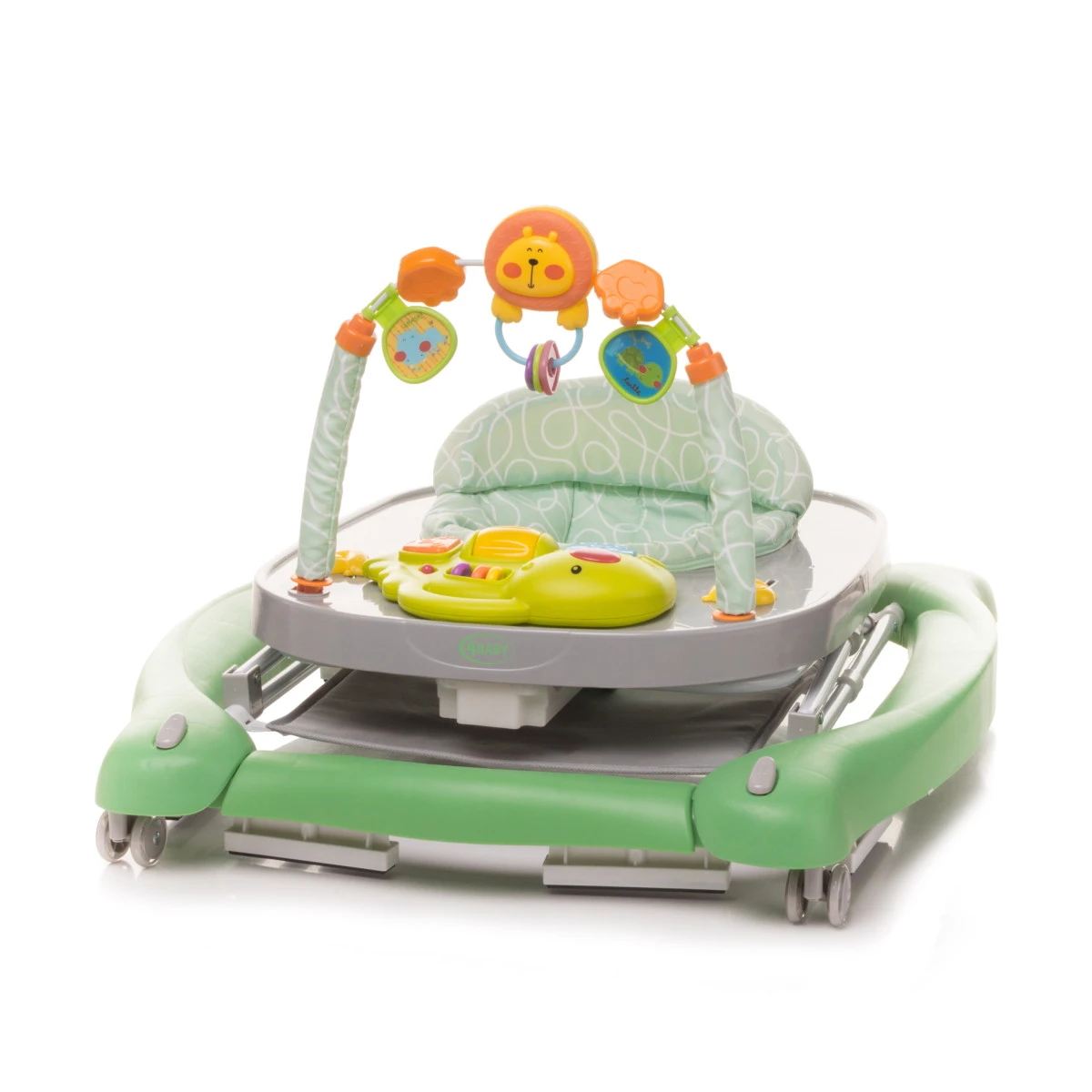 4Baby Swing'n Push Green 3- In-1 Loopstoel Met Schommelfunctie - Afbeelding 9