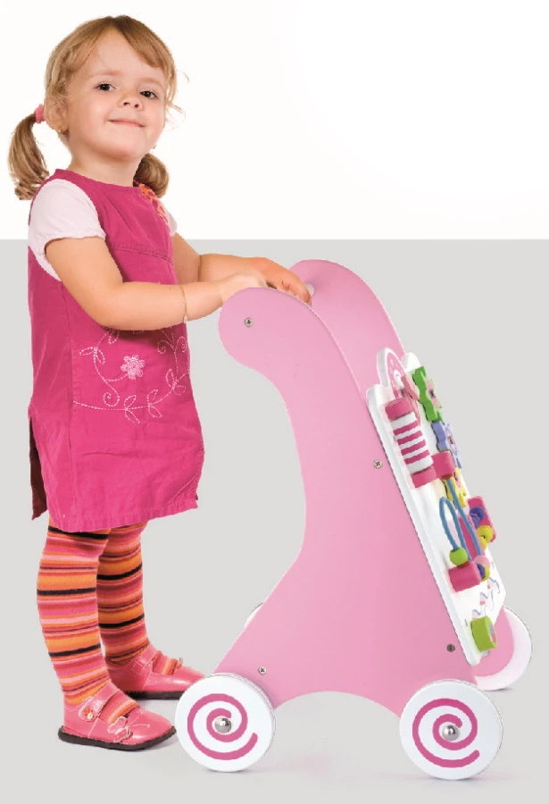 Viga Activity Walker Roze Houten Loopwagen 50178 - Afbeelding 7