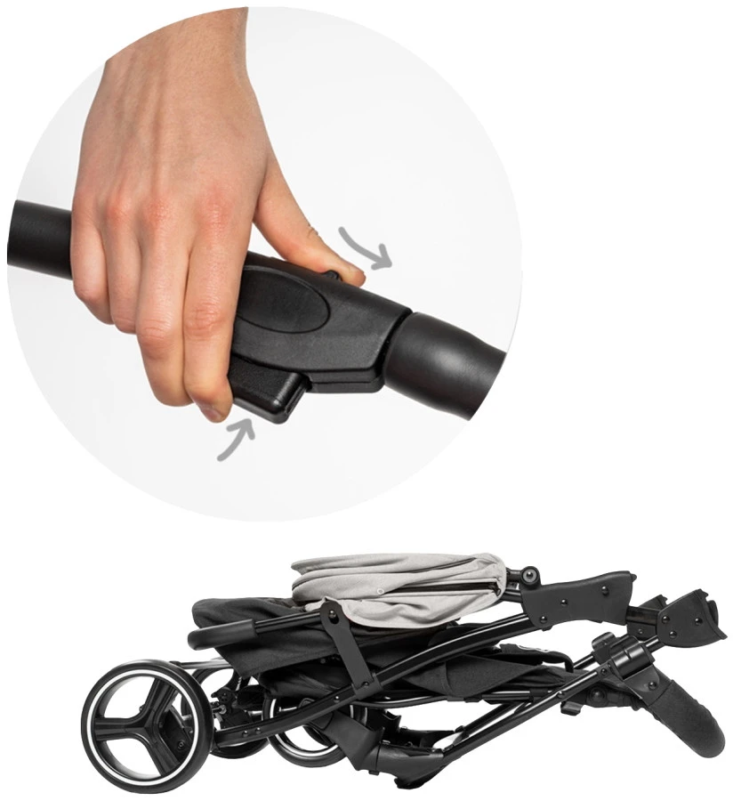 Babygo Basket Dark Grey Melange Wandelwagen Incl. Autostoel 64011 - Afbeelding 8