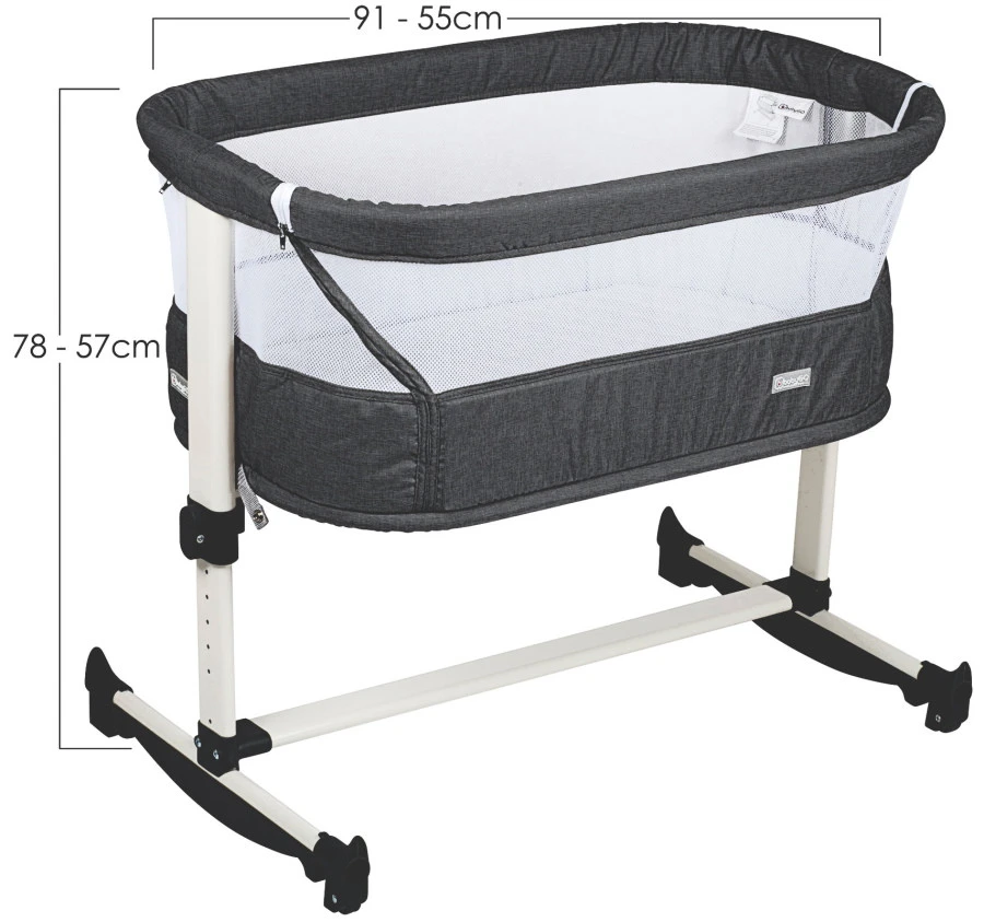 Babygo Vivaldi Dark Grey Wieg Aan Bed 4653 - Afbeelding 7