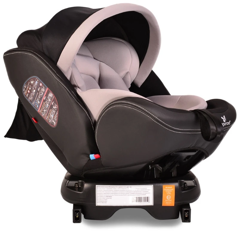 Cangaroo Pilot Light Grey Leather SPS Isofix 360° 0-36 Kg Autostoel Met Zonnekap - Afbeelding 6