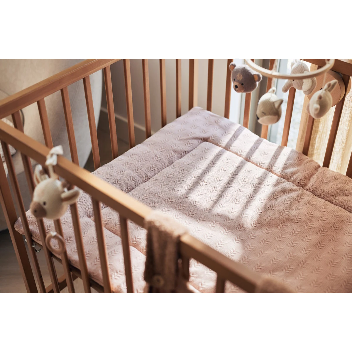 Jollein Grain Knit Wild Rose 75 X 95 Cm Boxkleed 017-512-67065 - Afbeelding 8