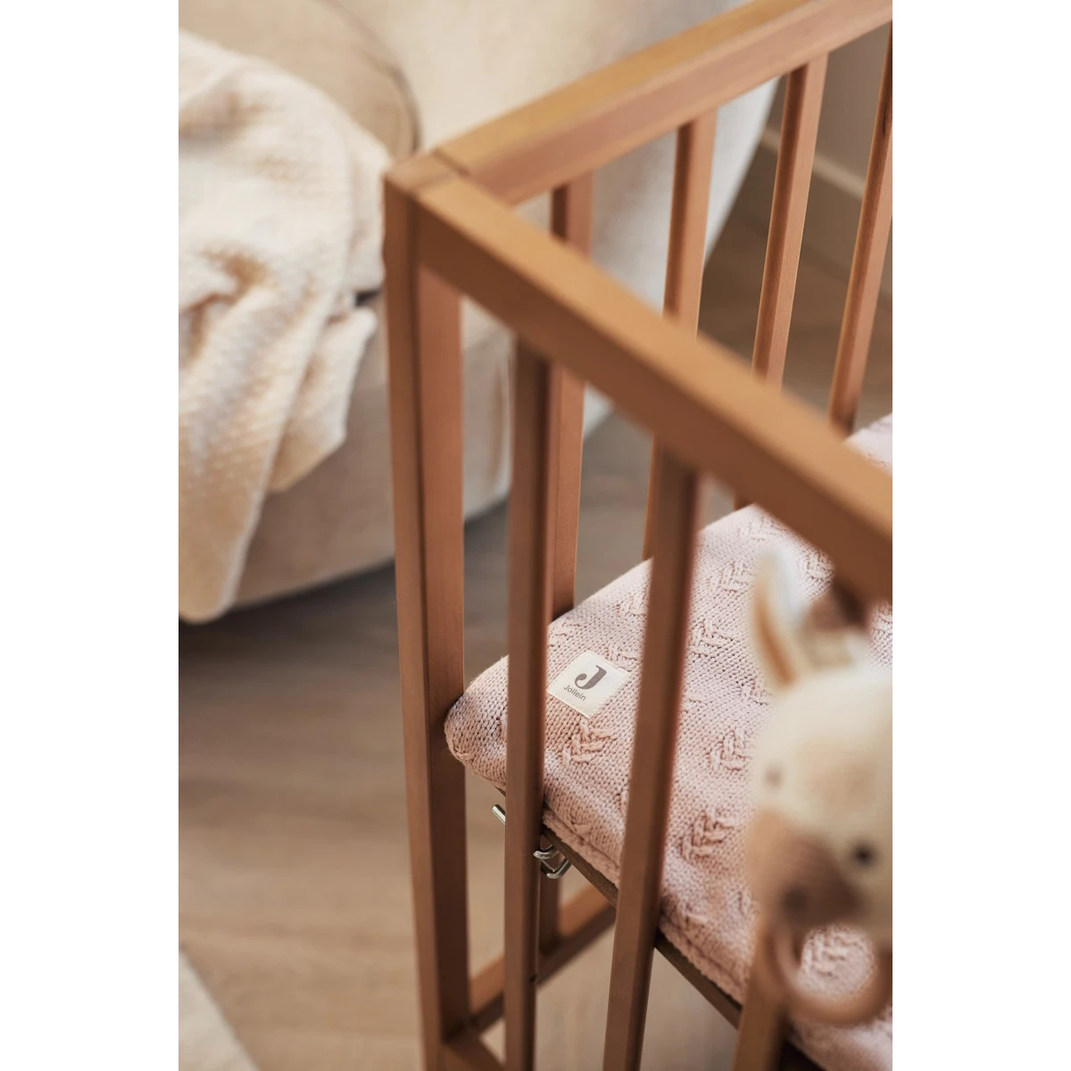 Jollein Grain Knit Wild Rose 75 X 95 Cm Boxkleed 017-512-67065 - Afbeelding 6