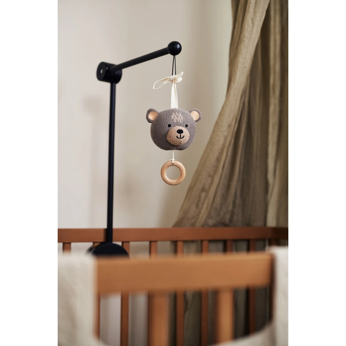 Jollein Zwart Houten Arm Voor Mobiel 116-001-64576 - Afbeelding 6