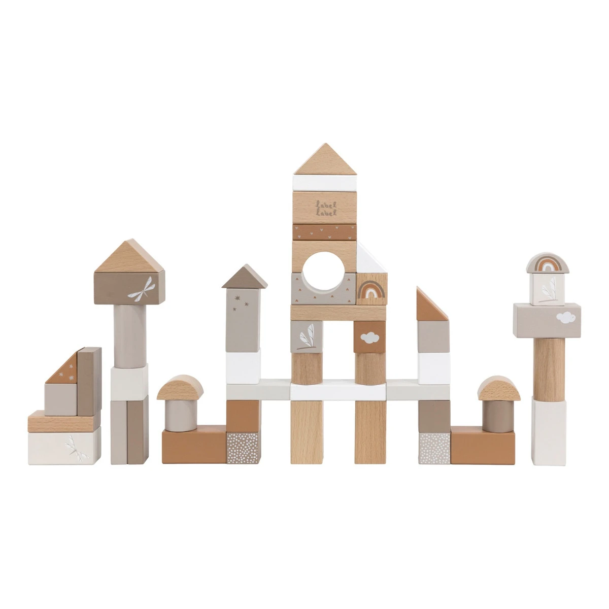 Label Label Nougat 50 Stuks Houten Blokken LLWT-37100