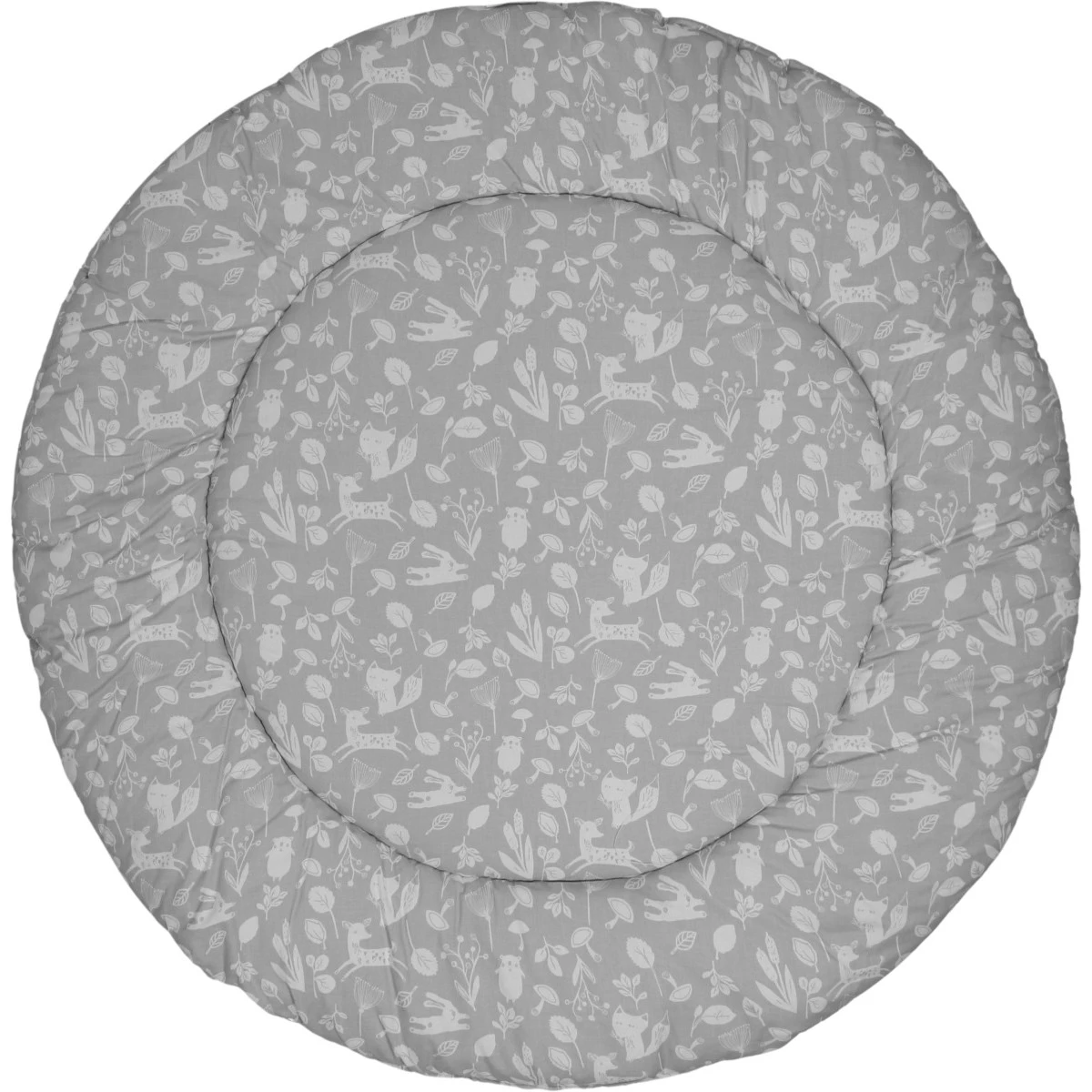 MamaLoes Botanical Dieren Grijs 90 Cm Rond Boxkleed ML020237