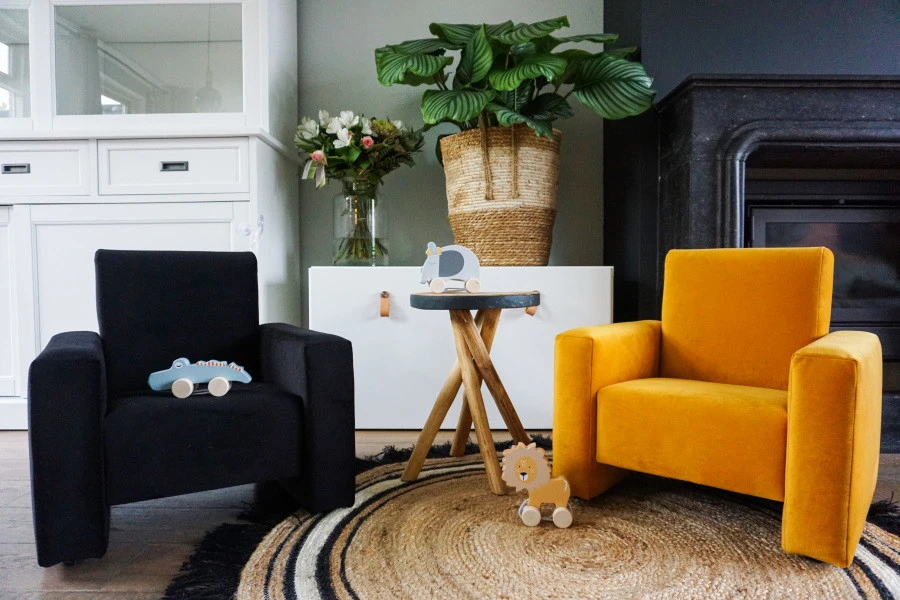 Ding Jamie Velvet Grijs Kinderfauteuil DI-34204 - Afbeelding 10