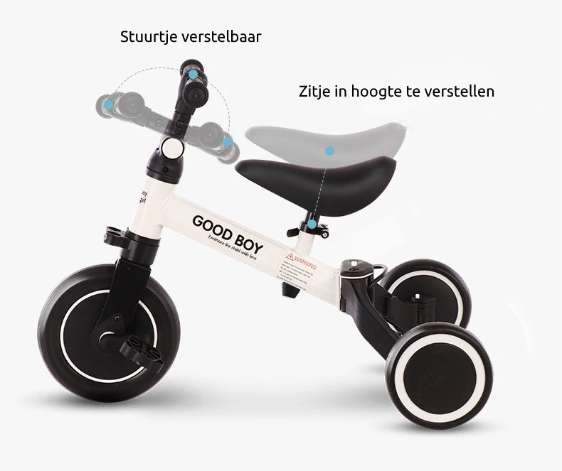 Eco Toys Wit 4-in-1 Loopfiets HC492494 - Afbeelding 5