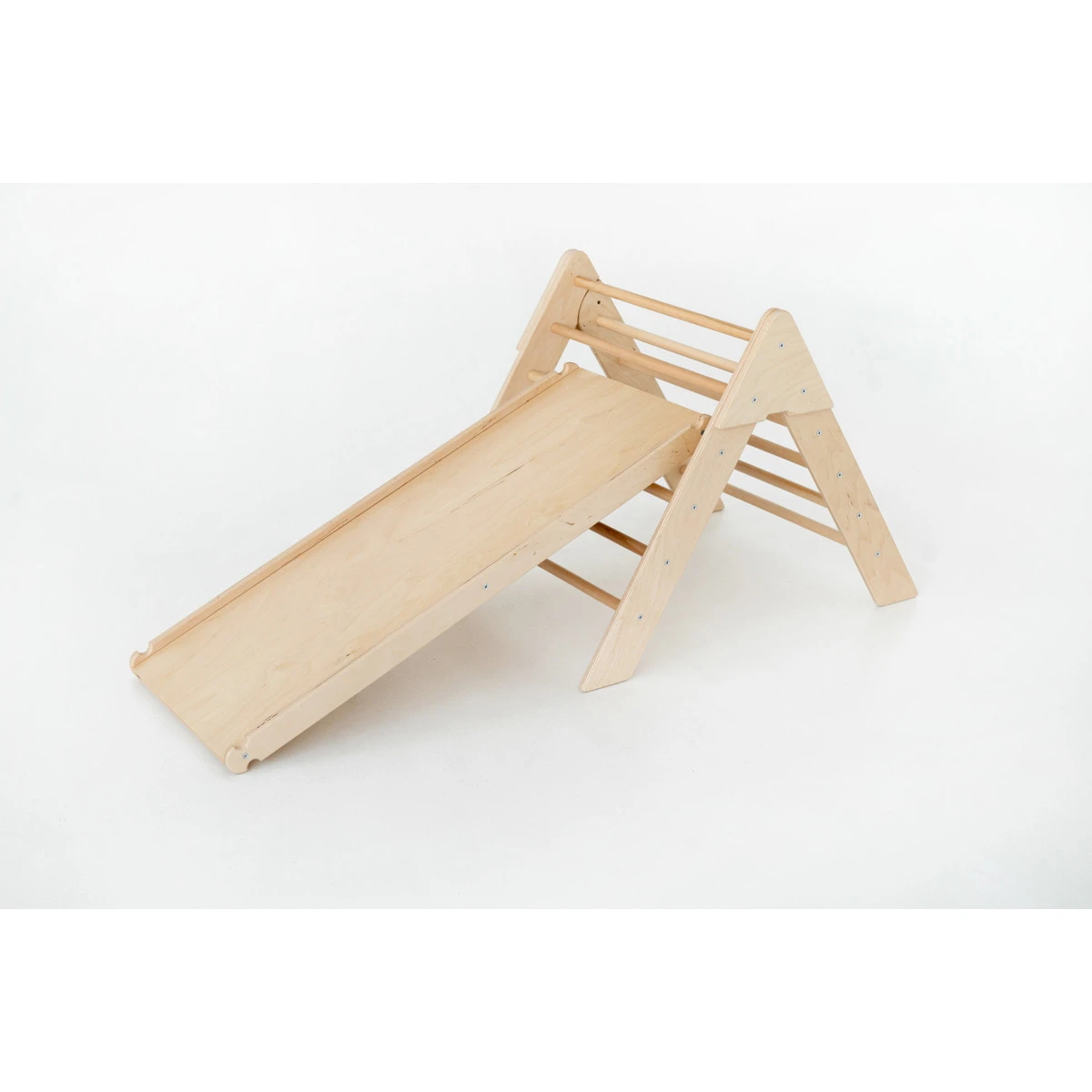 Luna Toys Naturel Houten Klimrek Met Glijbaan LU-36950 - Afbeelding 2