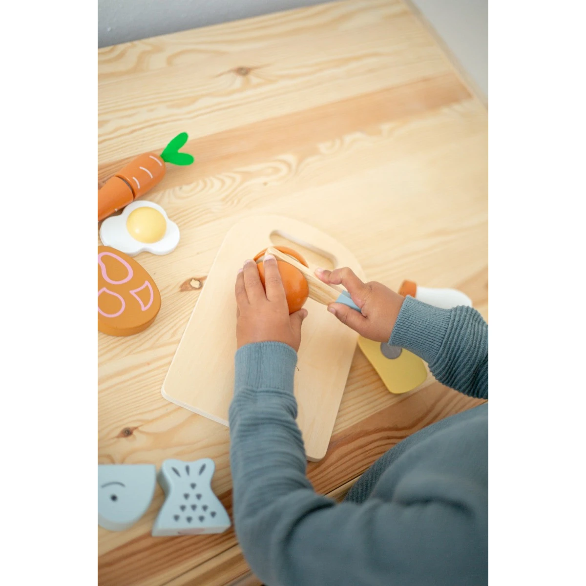 Tryco Houten Snijplank Met Speelgoed Eten TR-303025 - Afbeelding 3