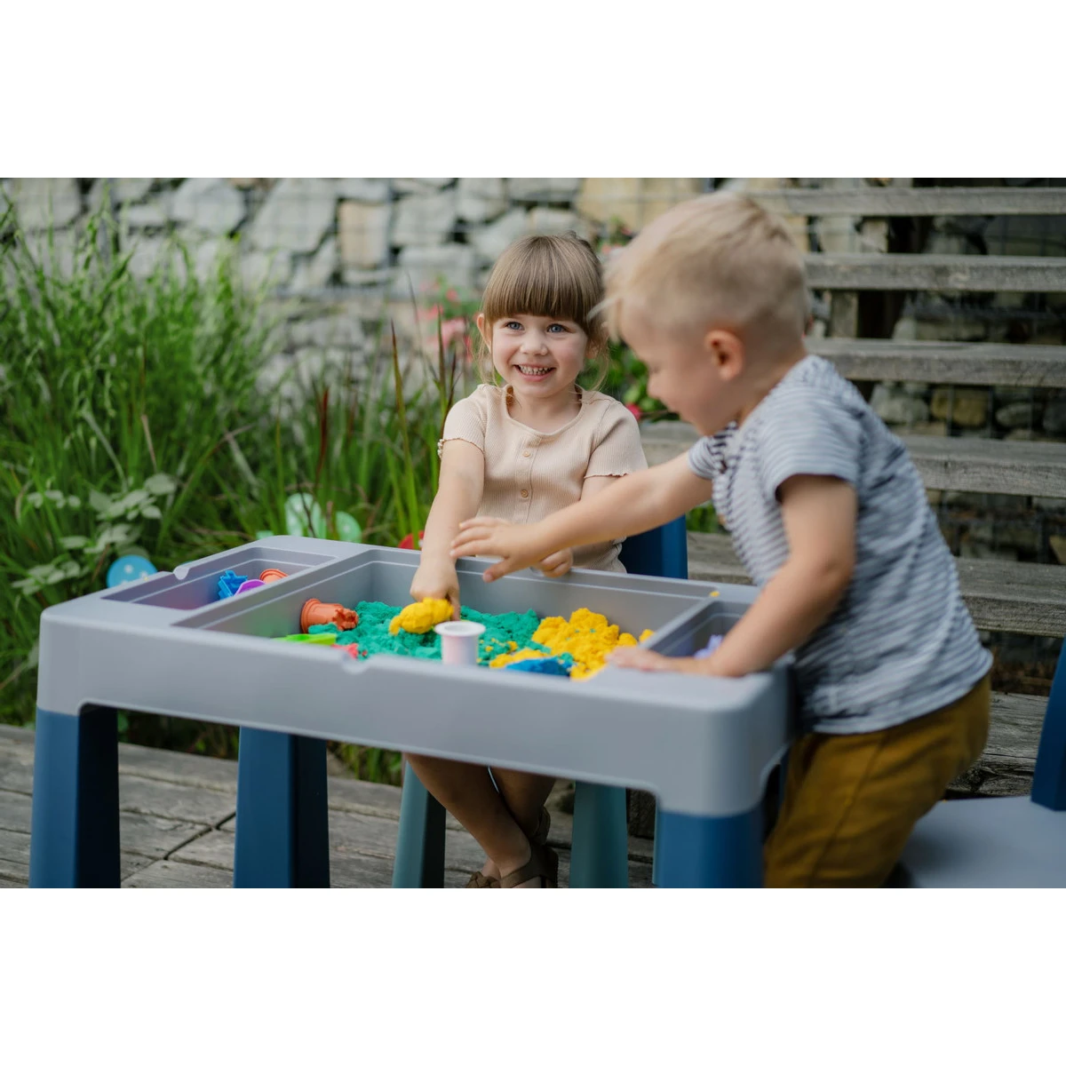 Tega Baby Teggi Turquoise/Navy/Grey Multifun 3-in-1 Tafel Met Twee Stoeltjes TI-011-173 - Afbeelding 2