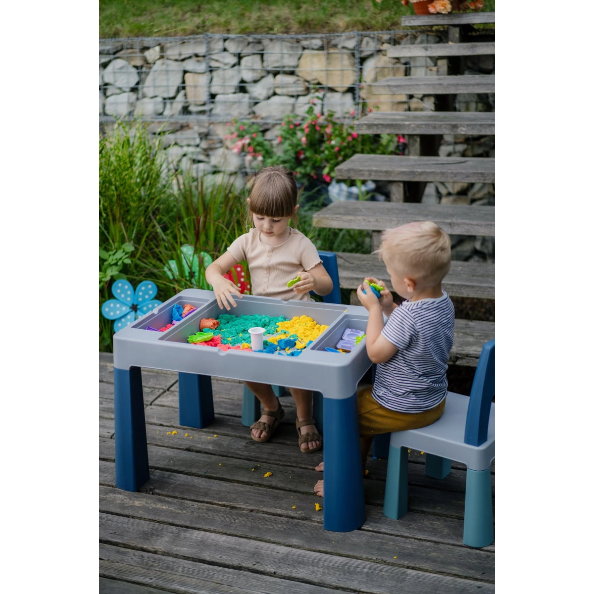 Tega Baby Teggi Turquoise/Navy/Grey Multifun 3-in-1 Tafel Met Twee Stoeltjes TI-011-173 - Afbeelding 4