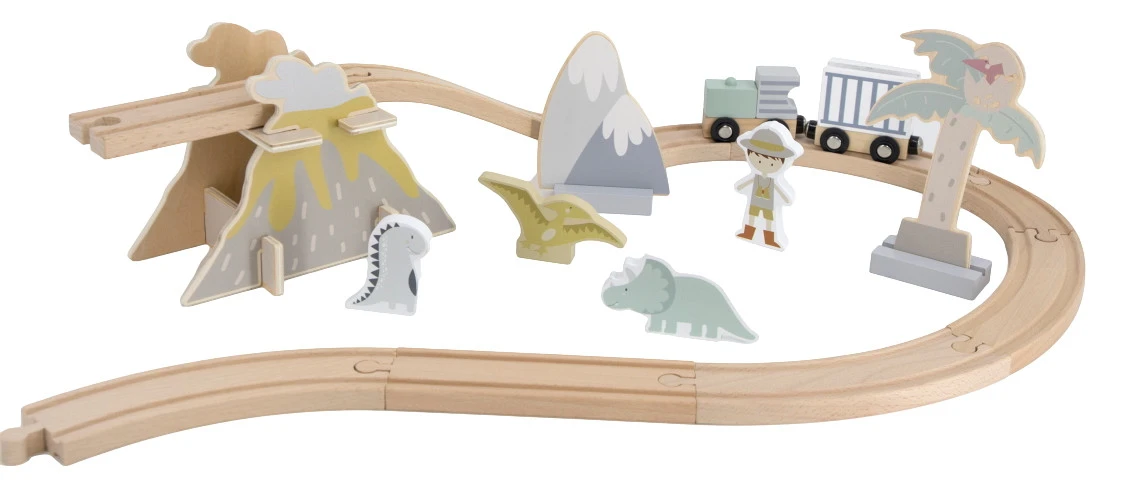 Tryco Houten Treinbaanset - Uitbreidingsset Dino's TR-353078